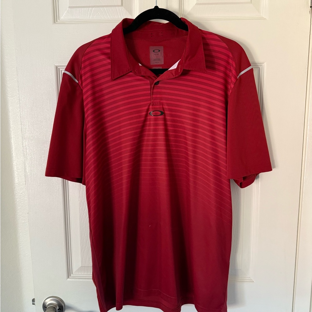 Oakley Red Polo Shirt Classic Style Short Sleeves